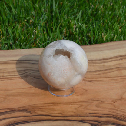 Druzy Kirschblütenachat Kugel