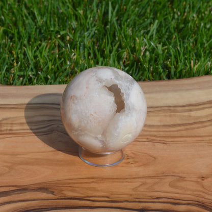 Druzy Kirschblütenachat Kugel