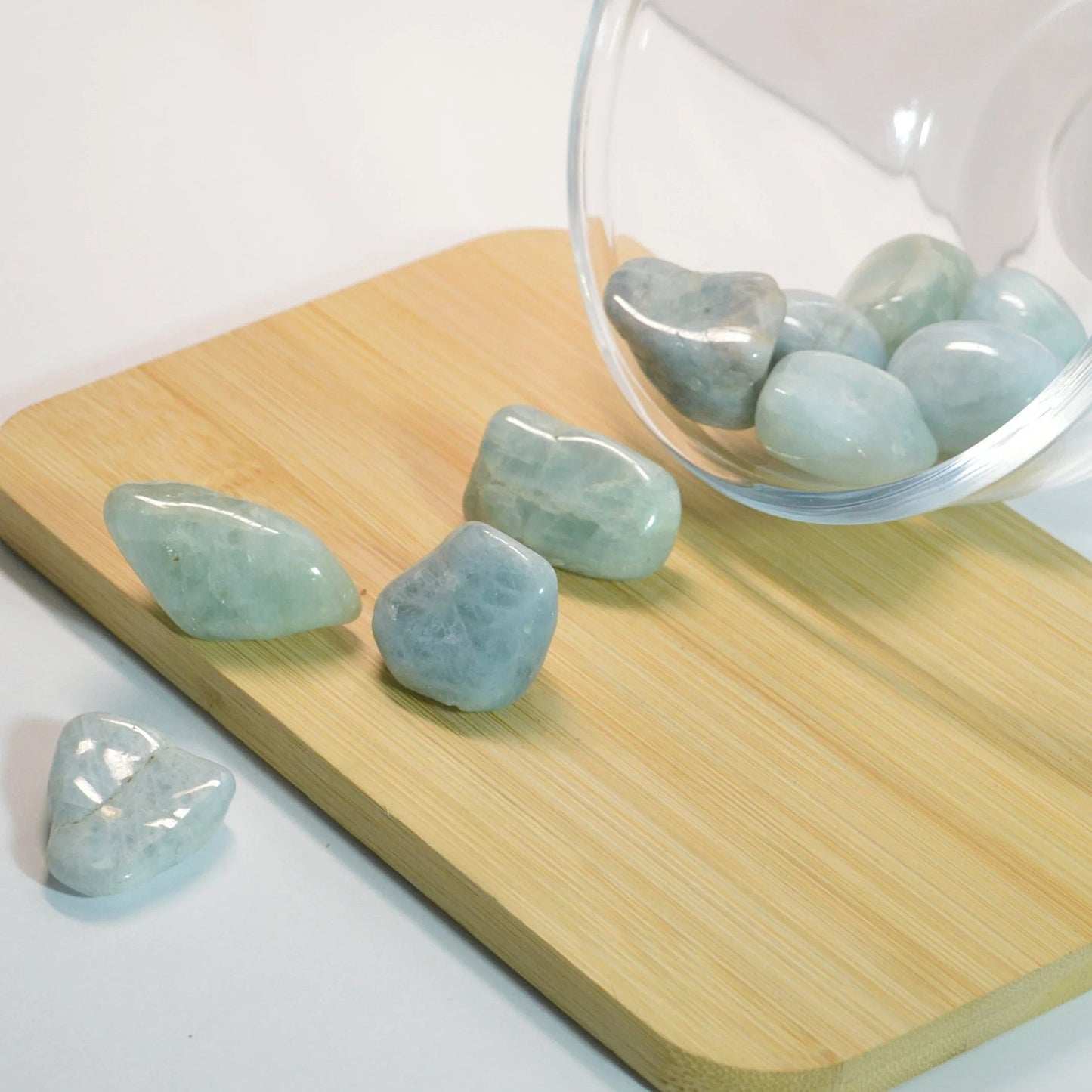 Aquamarin Trommelstein, verschiedene Varianten