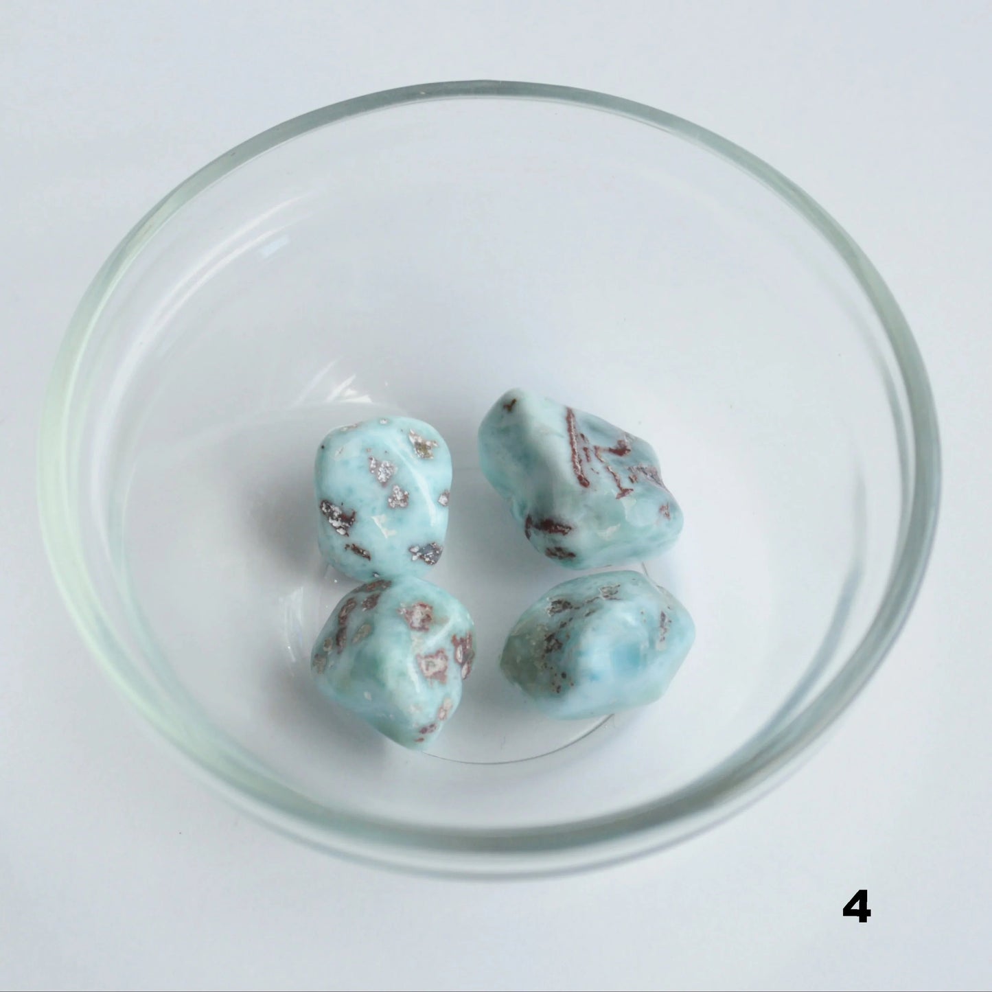 Larimar Trommelstein, verschiedene Größen