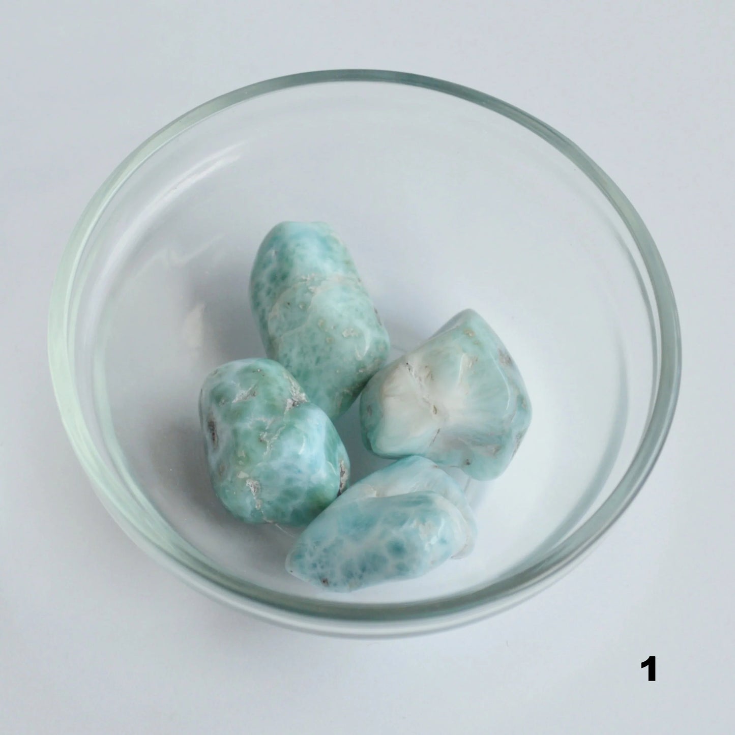 Larimar Trommelstein, verschiedene Größen