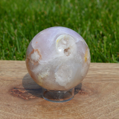 Glitzer Kirschblütenachat Kugel