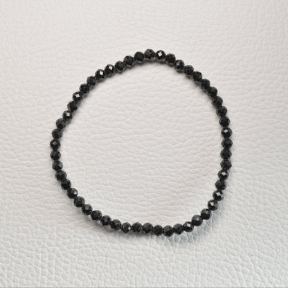Schörl-Turmalin Armband (facettiert) - 4mm