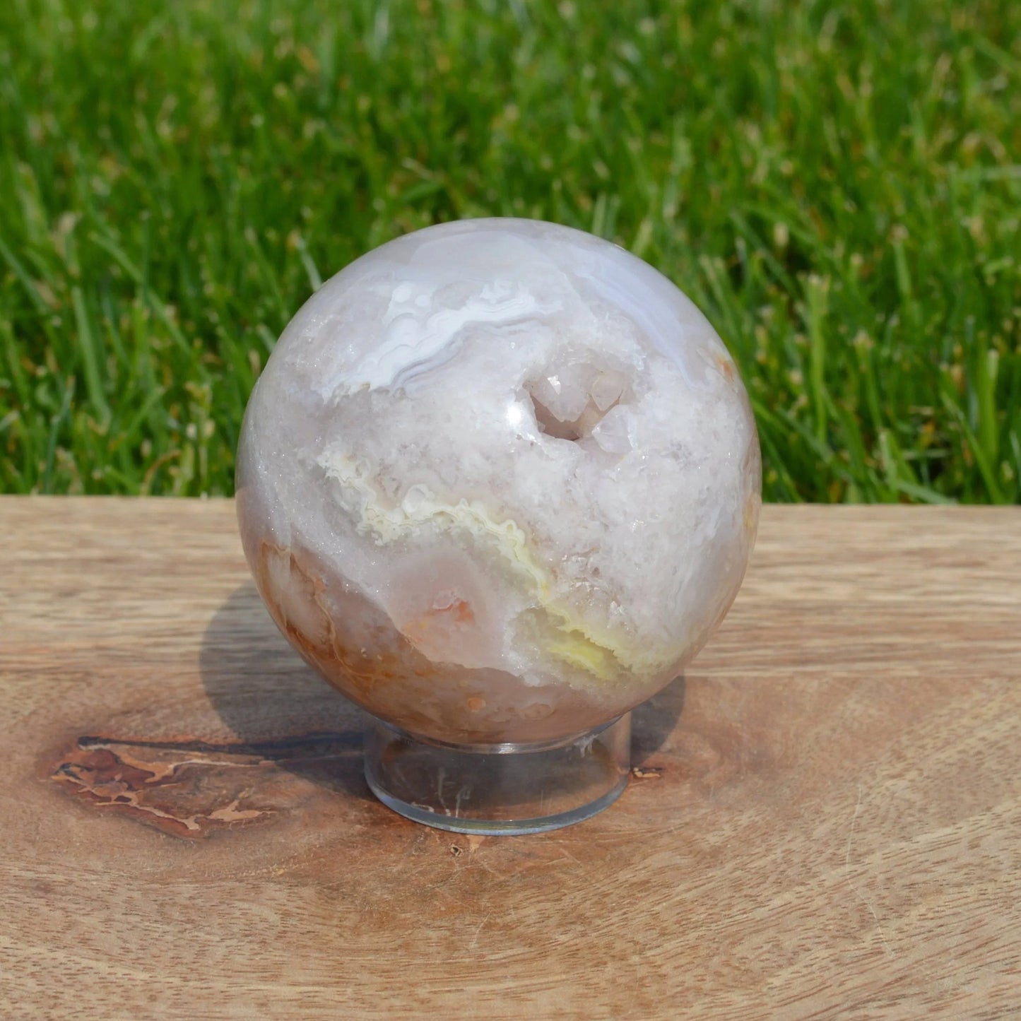 Glitzer Kirschblütenachat Kugel