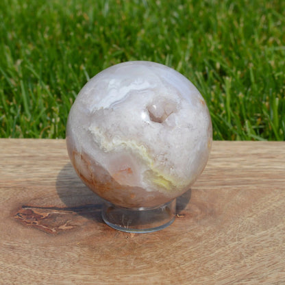 Glitzer Kirschblütenachat Kugel