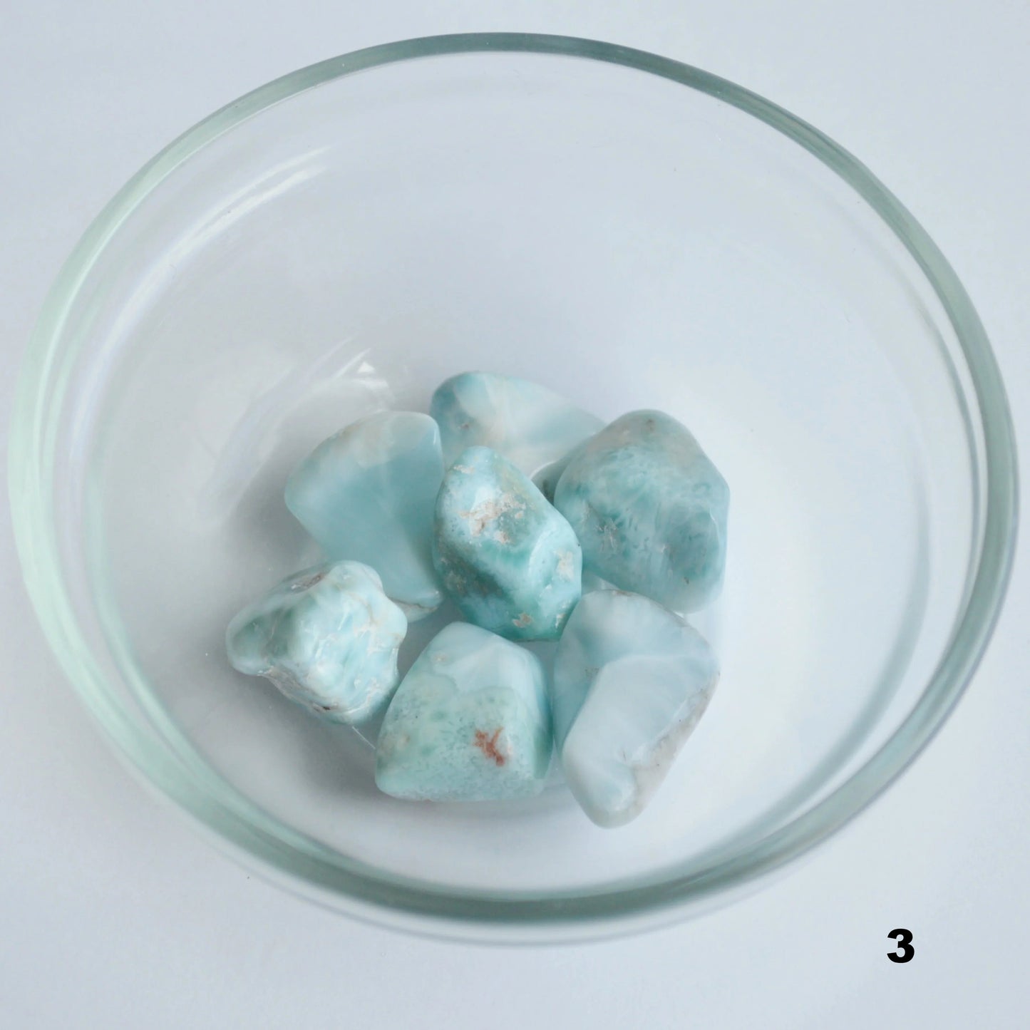 Larimar Trommelstein, verschiedene Größen