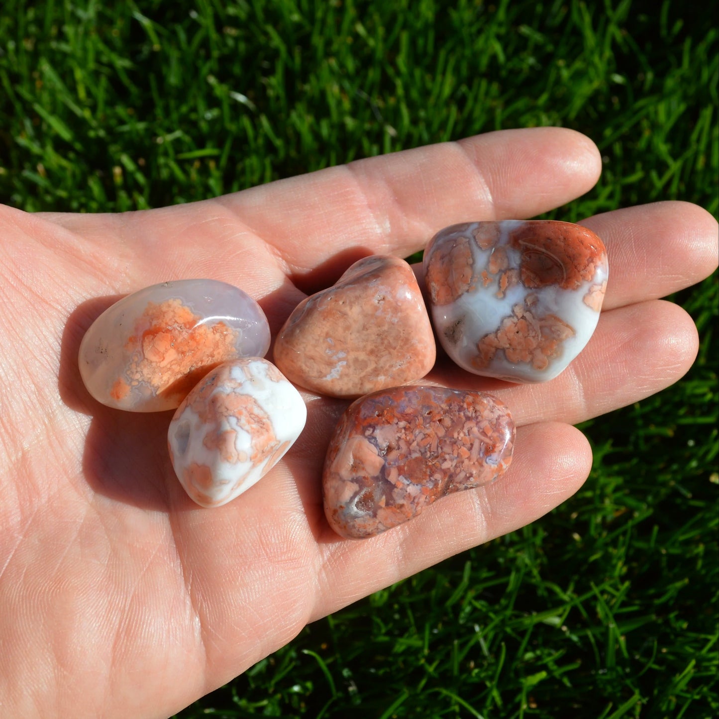 Cotton Candy Achat Trommelstein