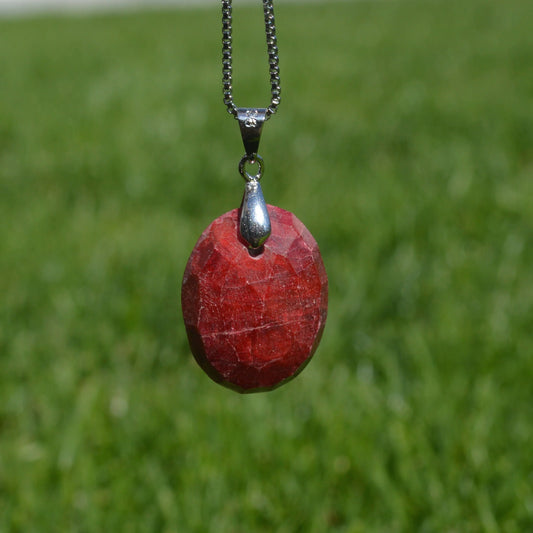 Rubin Anhänger (facettiert)