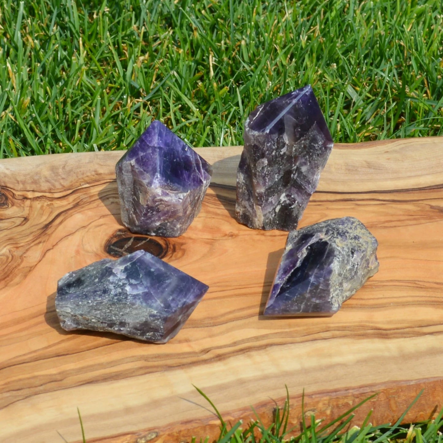 Amethyst Spitzen, teilpoliert