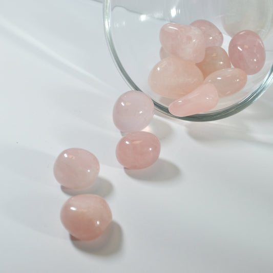 Rosenquarz Trommelstein