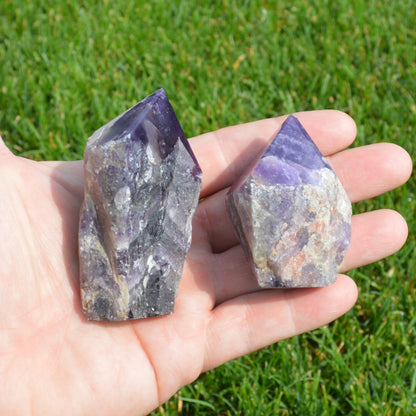 Amethyst Spitzen, teilpoliert