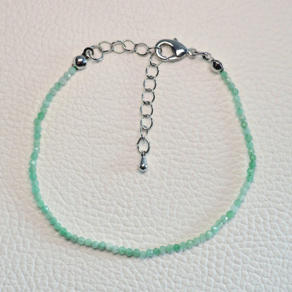 Smaragd Armband (facettiert) verstellbar - 2mm