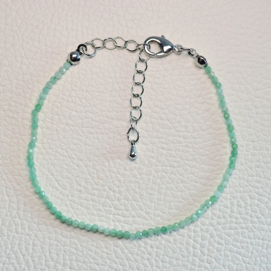 Smaragd Armband (facettiert) verstellbar - 2mm