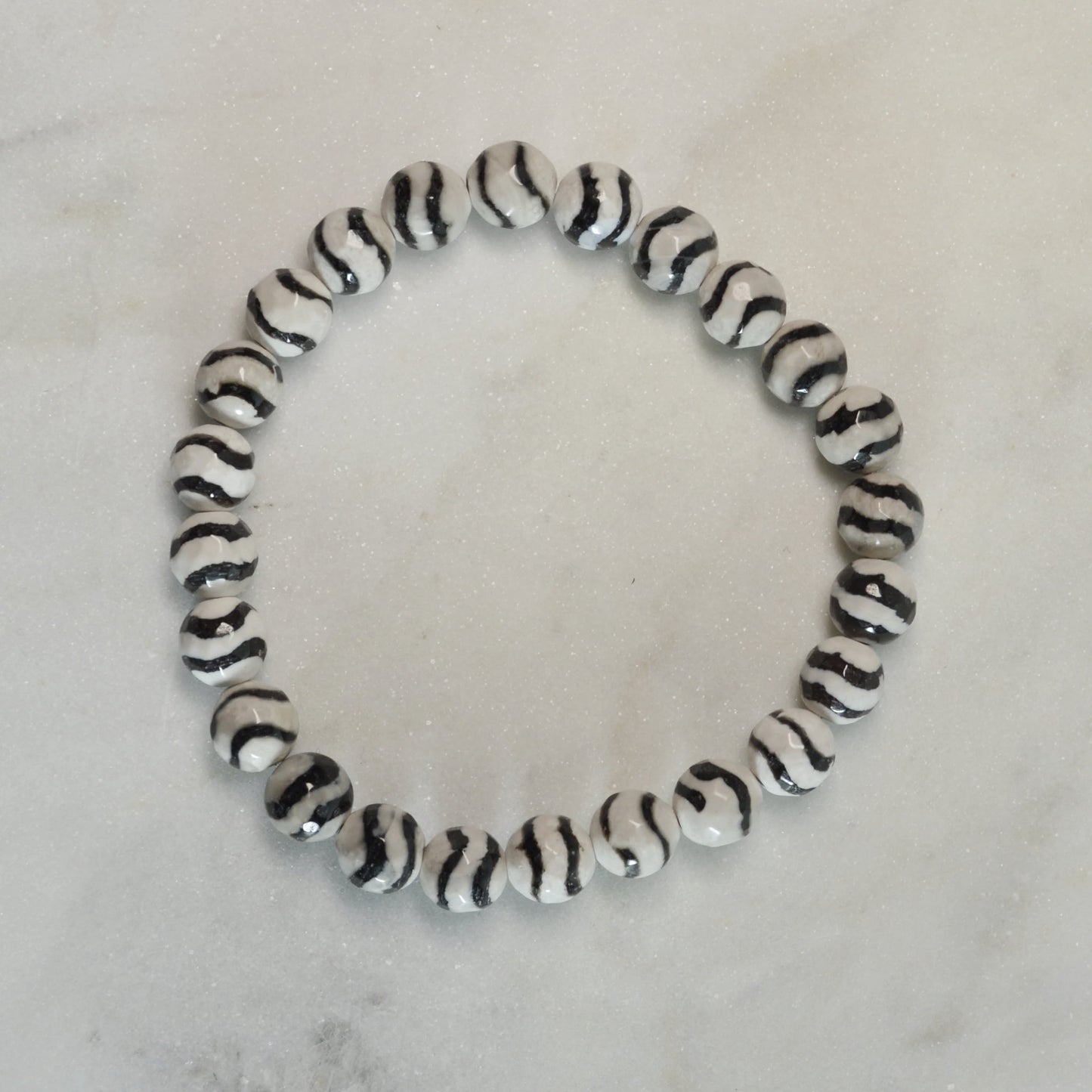Zebra Achat Armband (facettiert) - 8mm
