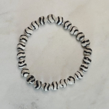 Zebra Achat Armband (facettiert) - 8mm