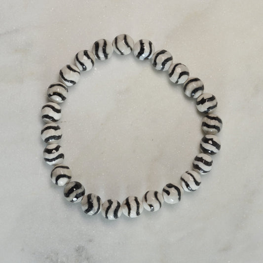 Zebra Achat Armband (facettiert) - 8mm