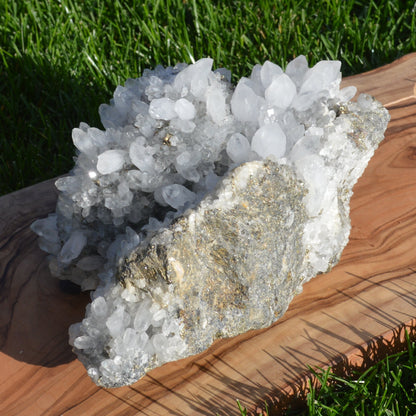 Bergkristall Stufe mit Pyrit