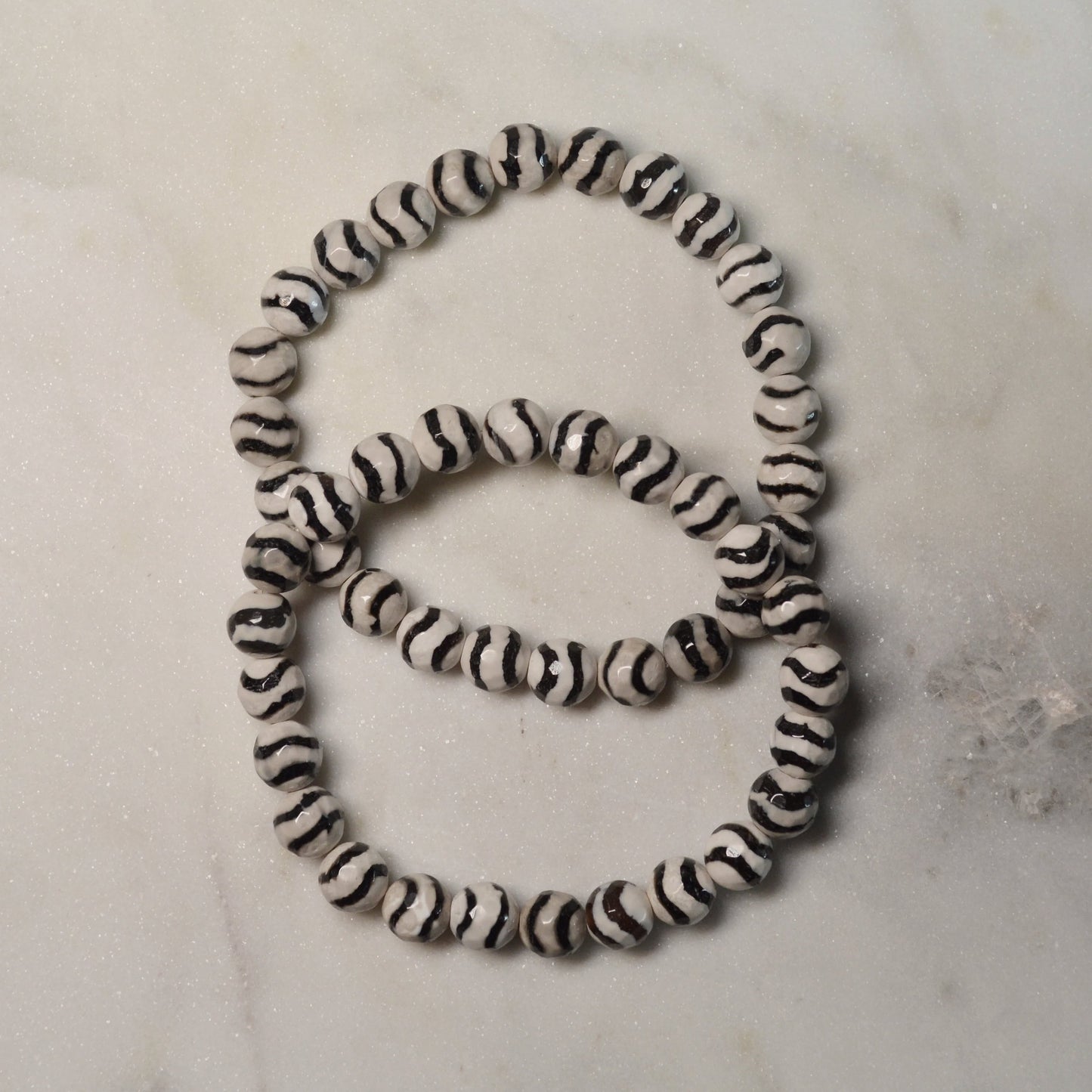 Zebra Achat Armband (facettiert) - 8mm