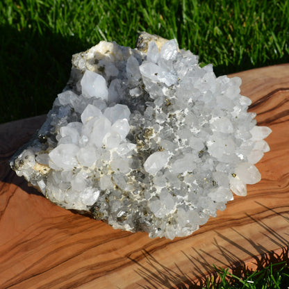 Bergkristall Stufe mit Pyrit