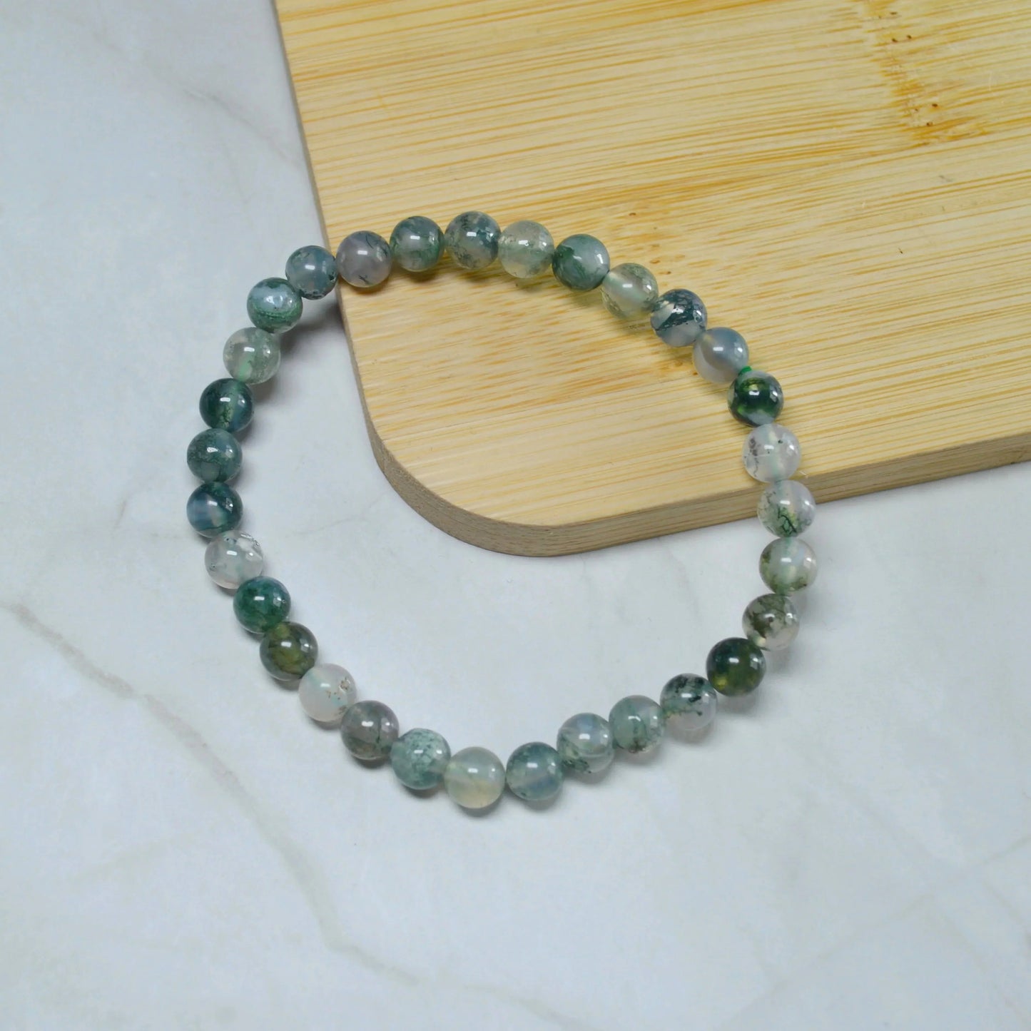 Moosachat Armband - 6mm, 8mm