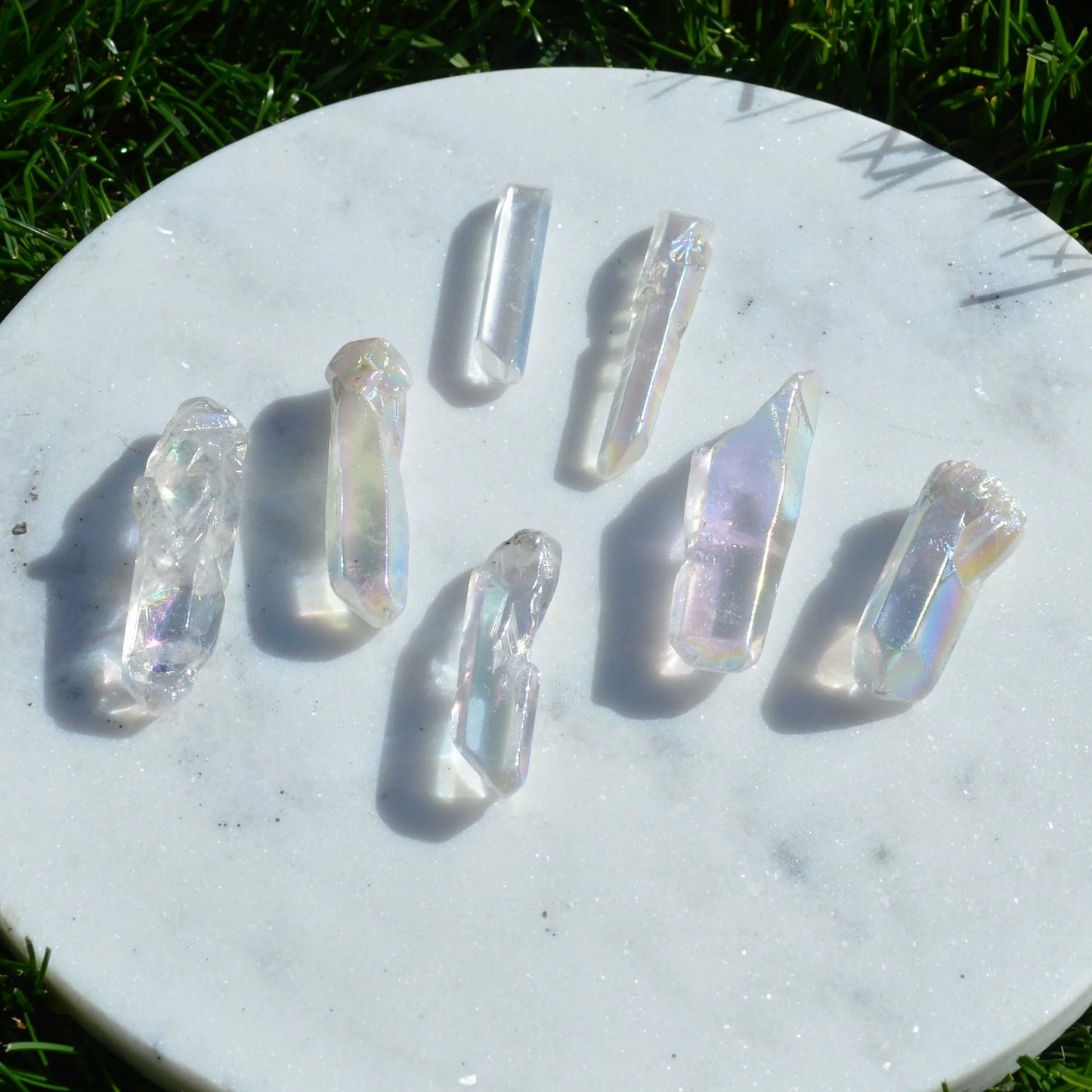 Aura Bergkristall Spitze, verschiedene Farben