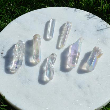 Aura Bergkristall Spitze, verschiedene Farben