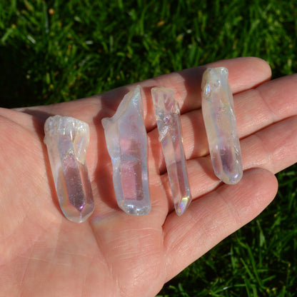 Aura Bergkristall Spitze, verschiedene Farben