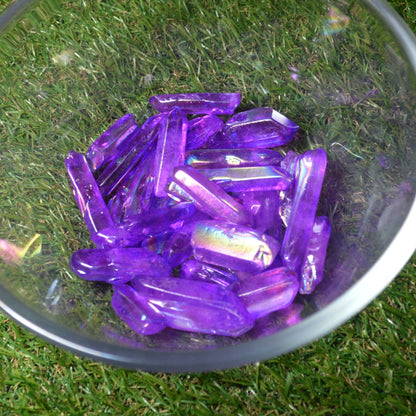 Aura Bergkristall Spitze, verschiedene Farben