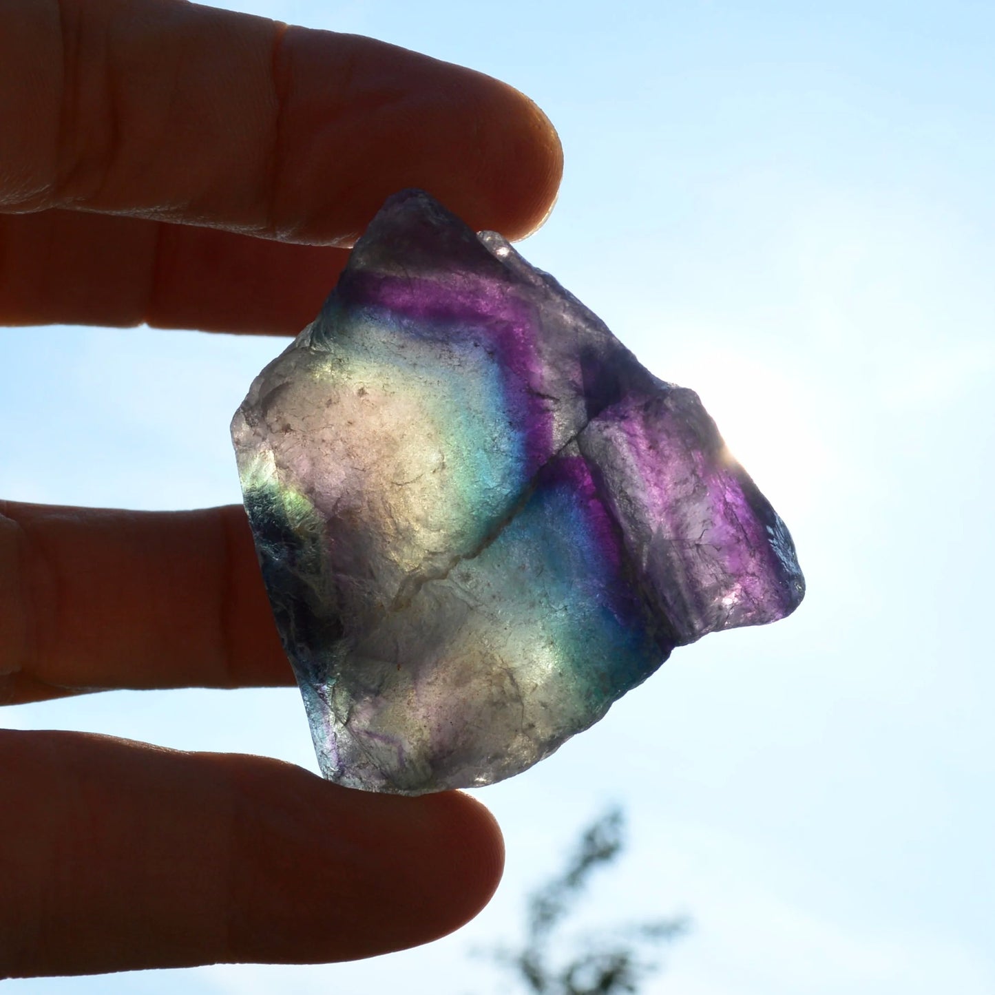 Regenbogenfluorit Rohstein