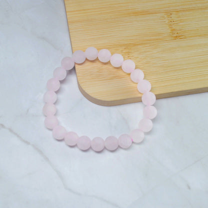 Rosenquarz Armband (Matt) - 8mm