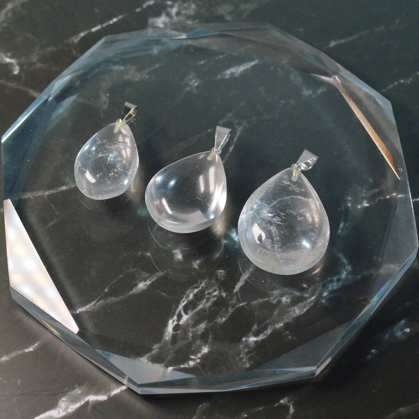 Bergkristall Tropfen Anhänger, verschiedene Größen