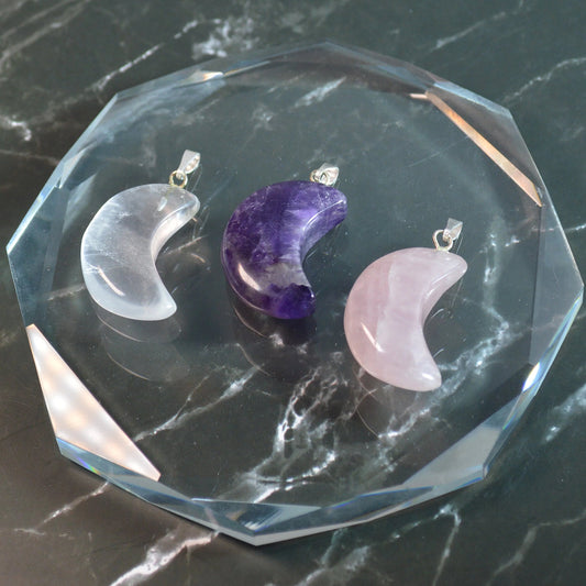 Mond Anhänger, wähle deinen Kristall