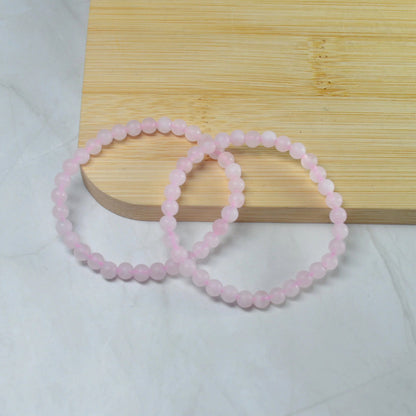 Kinder Armband Rosenquarz (Matt) - 4mm