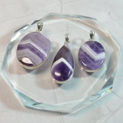 Chevron Amethyst Anhänger - wähle deinen Favoriten