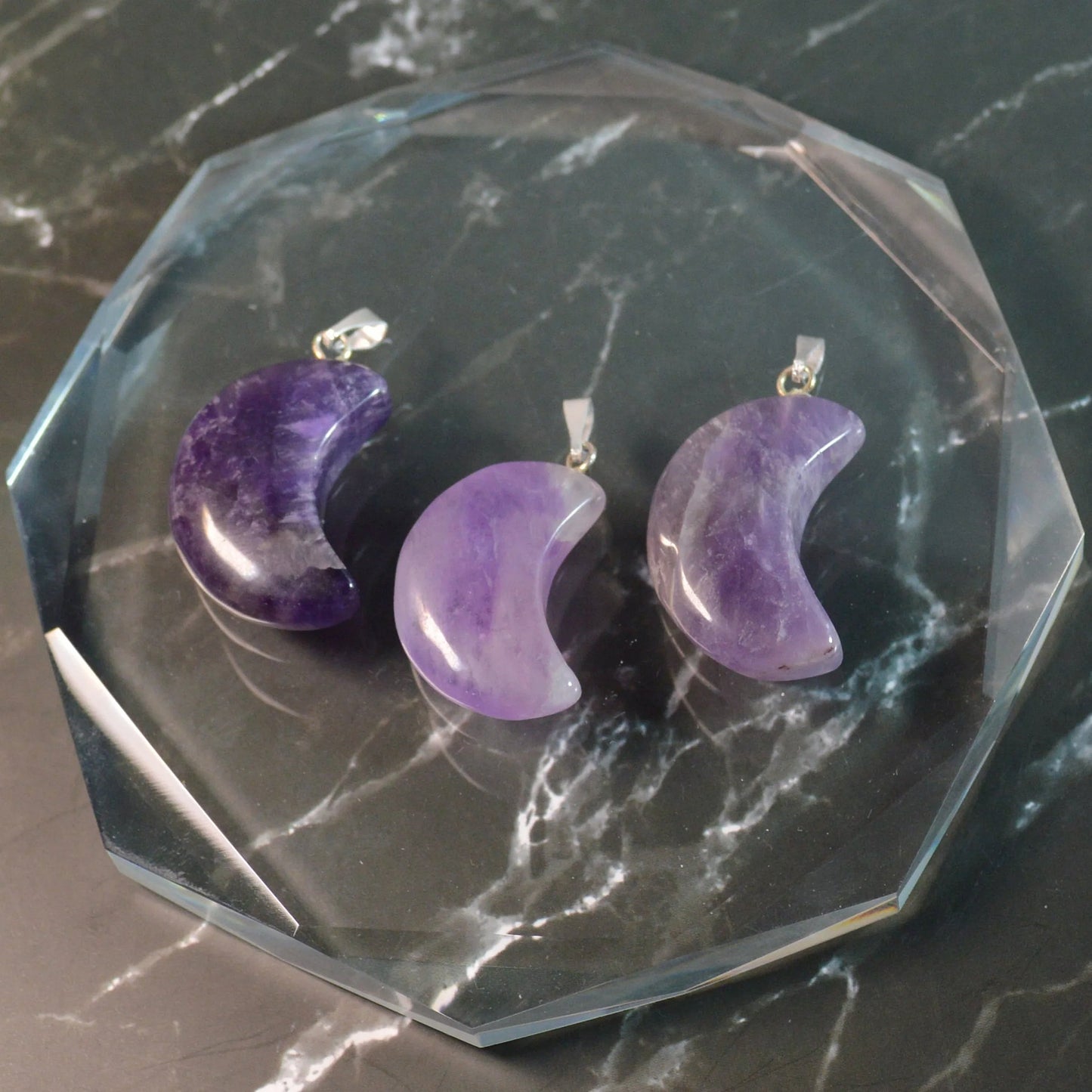 Mond Anhänger, wähle deinen Kristall