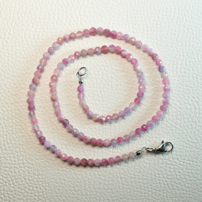 Rubellit-Turmalin Halskette 45cm - 4mm