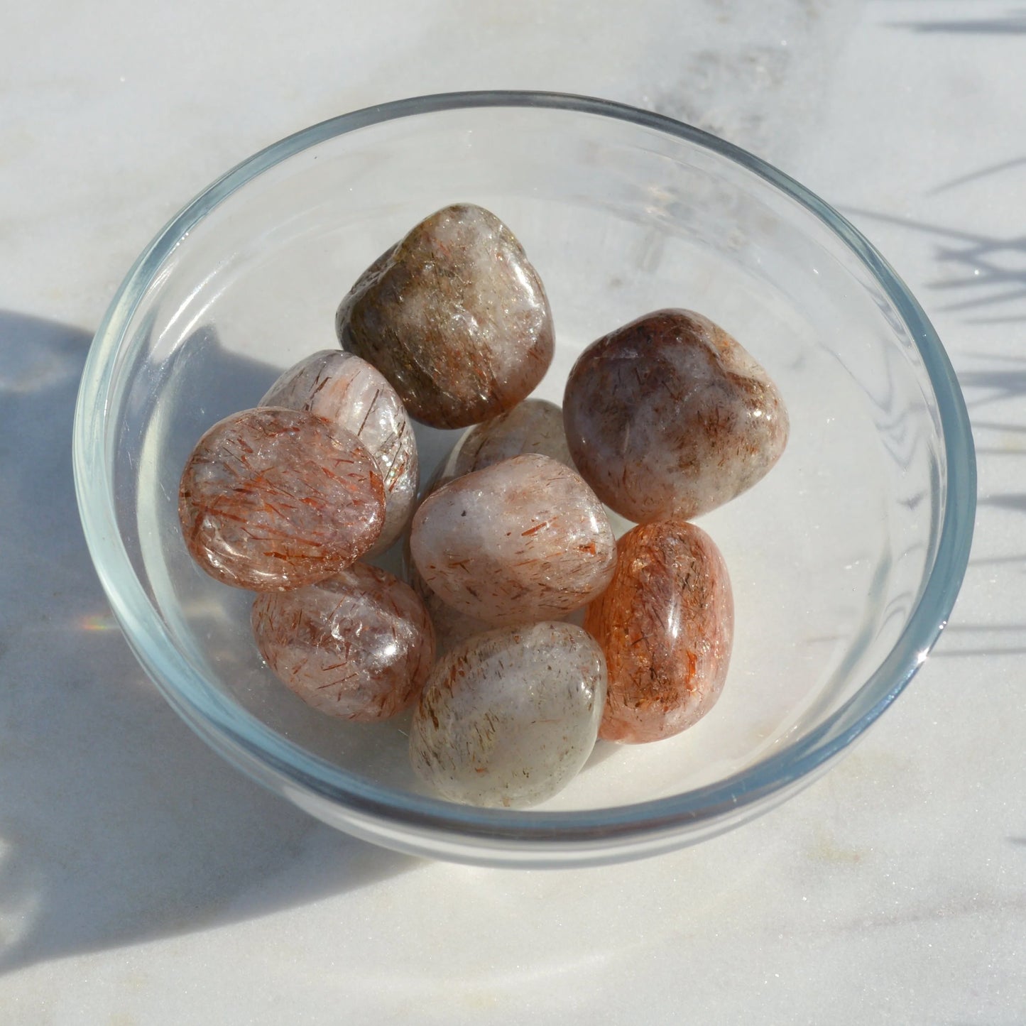 Roter Rutilquarz Trommelstein