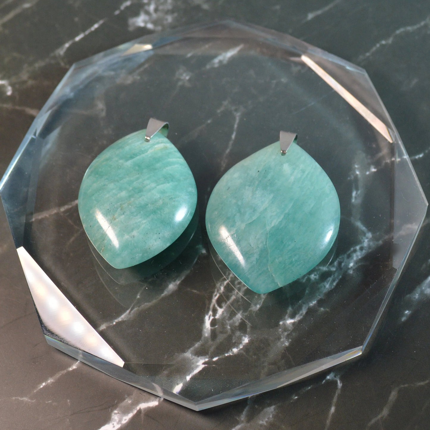 Großer Blatt Anhänger, wähle deinen Kristall