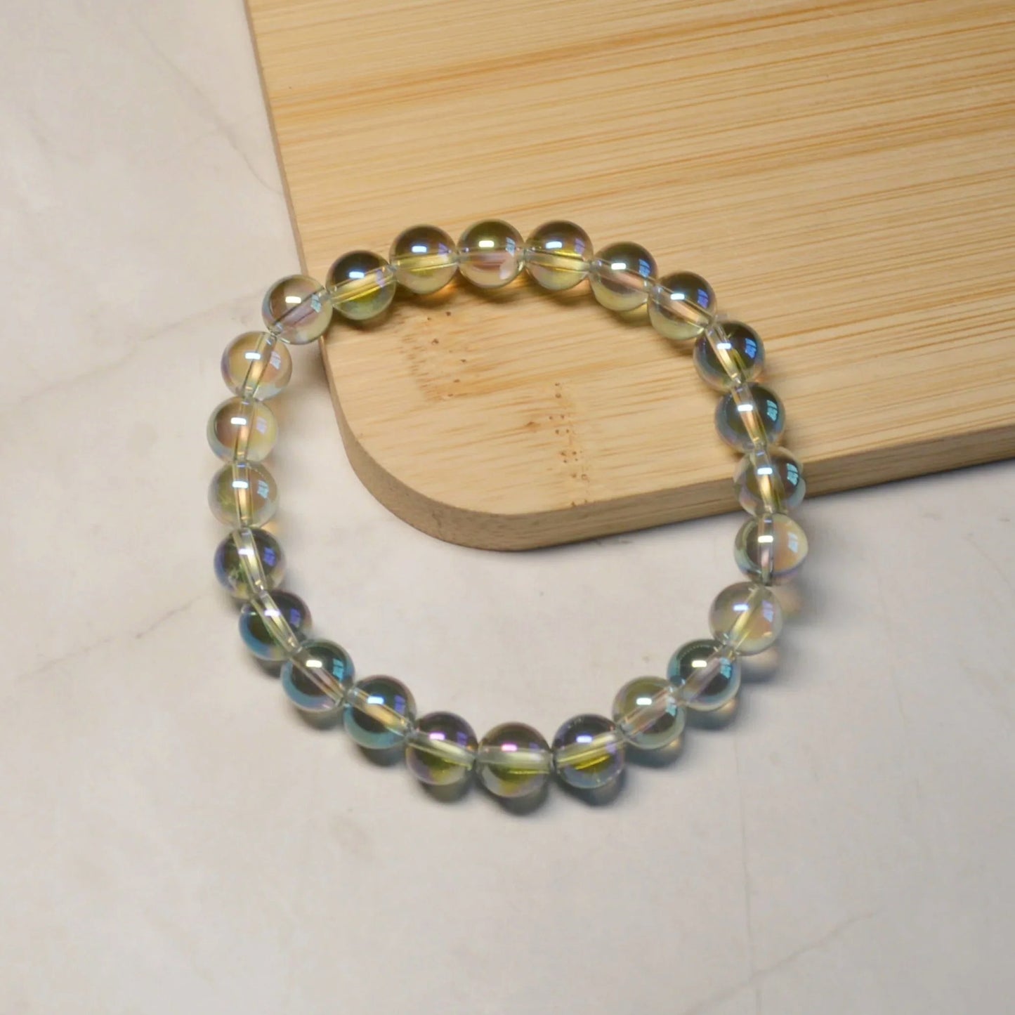 Grüner Aura Bergkristall Armband - 8mm