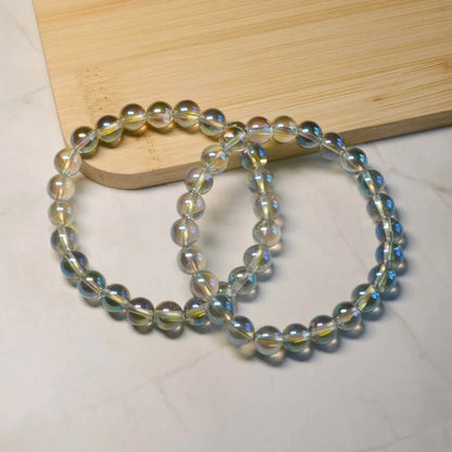 Grüner Aura Bergkristall Armband - 8mm