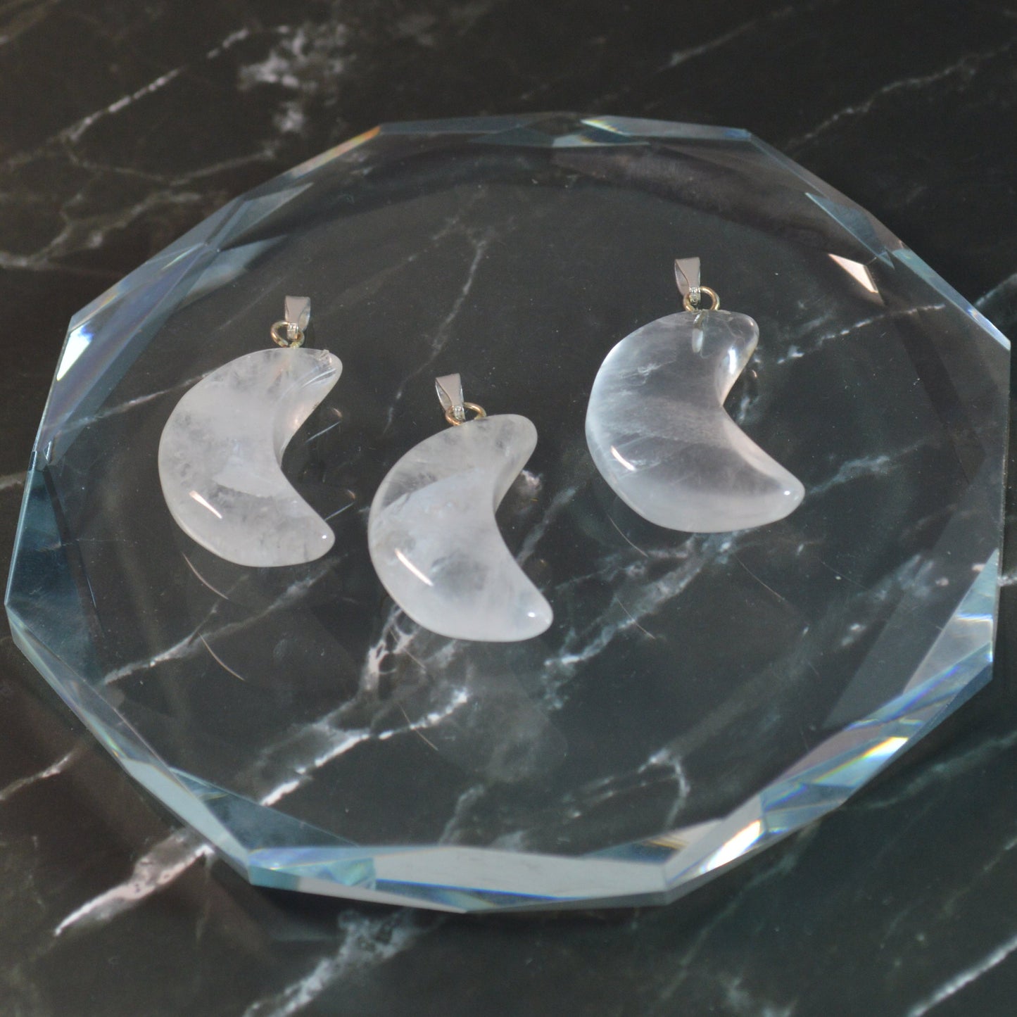 Mond Anhänger, wähle deinen Kristall