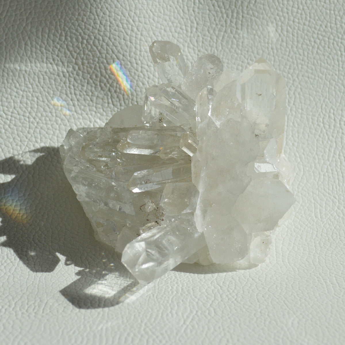 Bergkristall Stufe mit Regenbögen