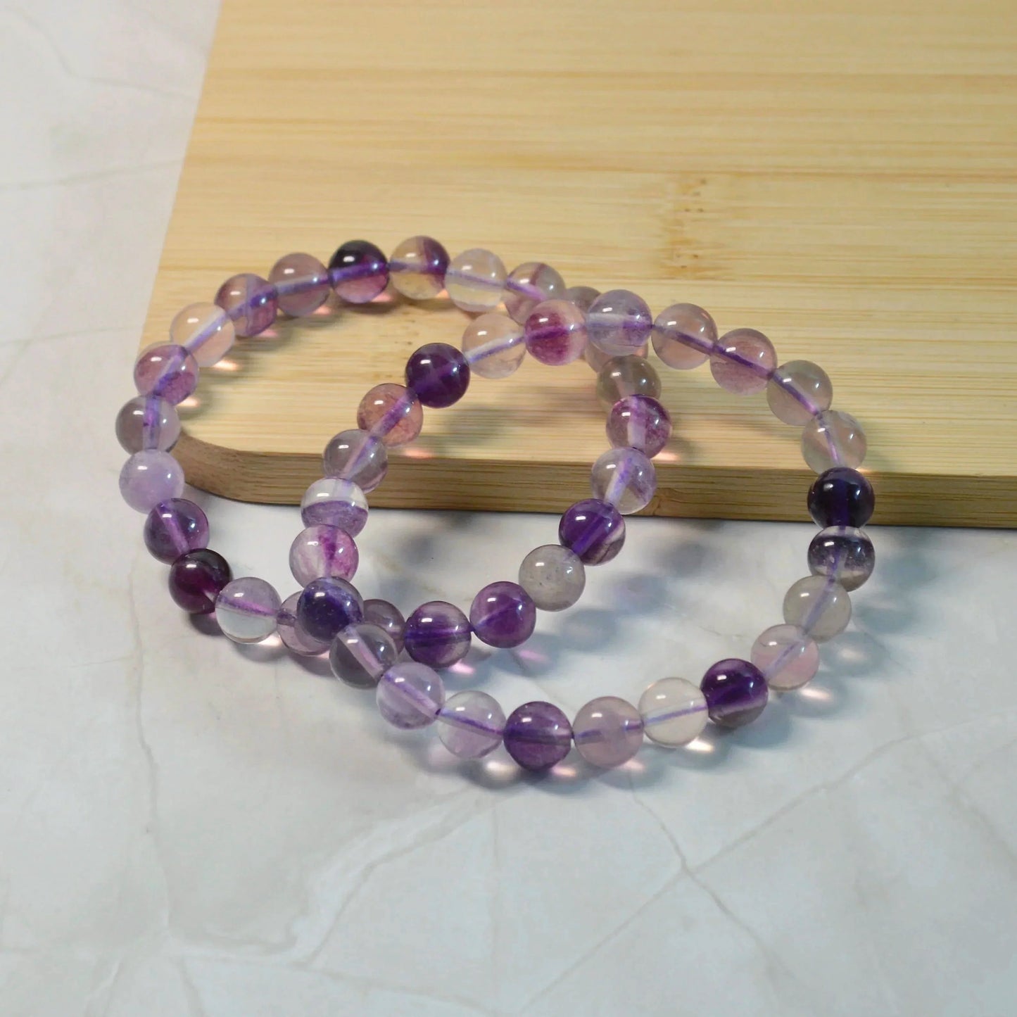 Lila Fluorit Armband - 8mm