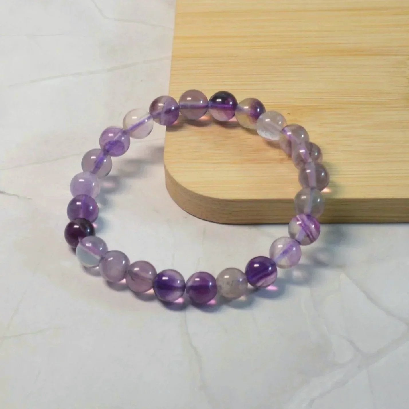 Lila Fluorit Armband - 8mm