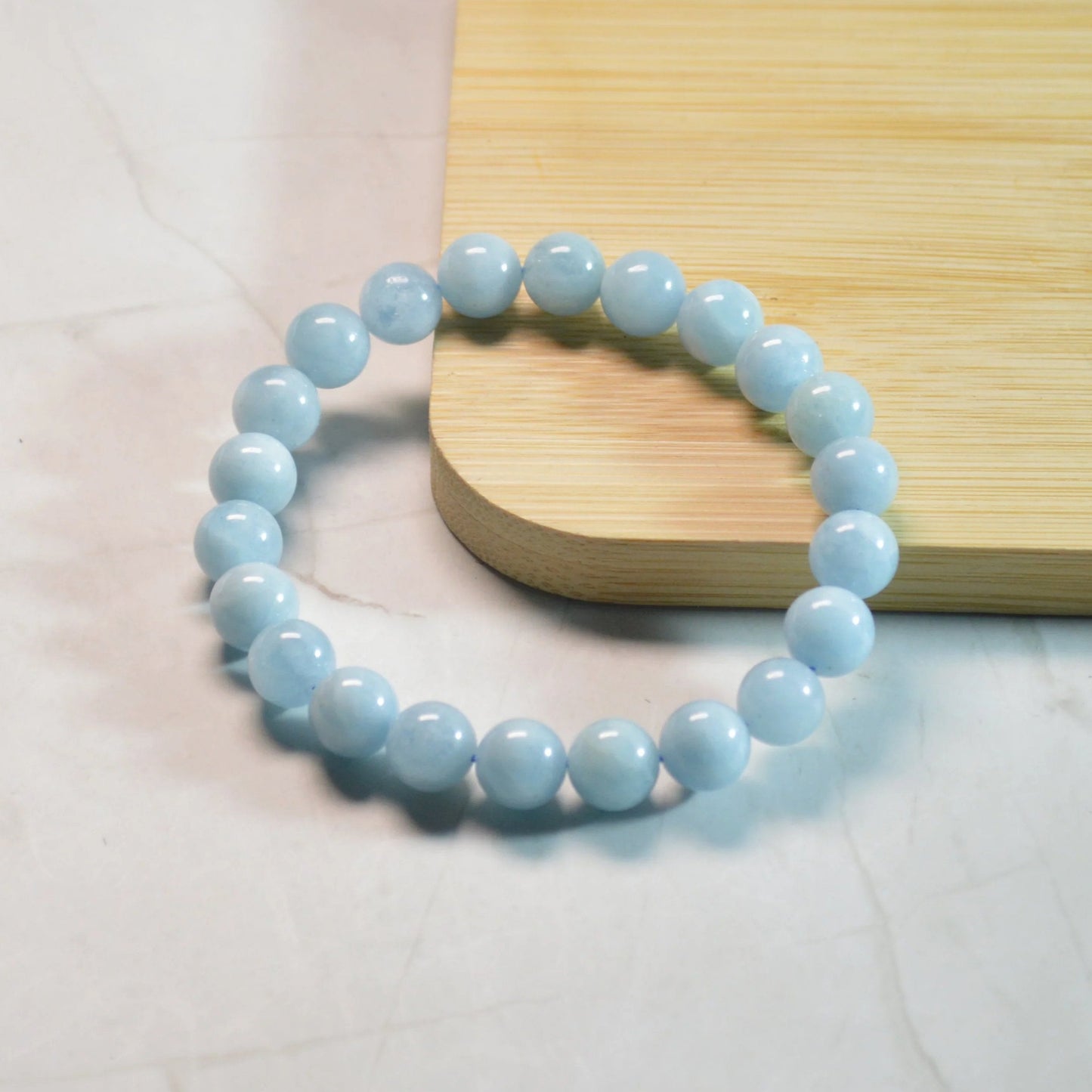 Aquamarin Armband - 4mm, 8mm