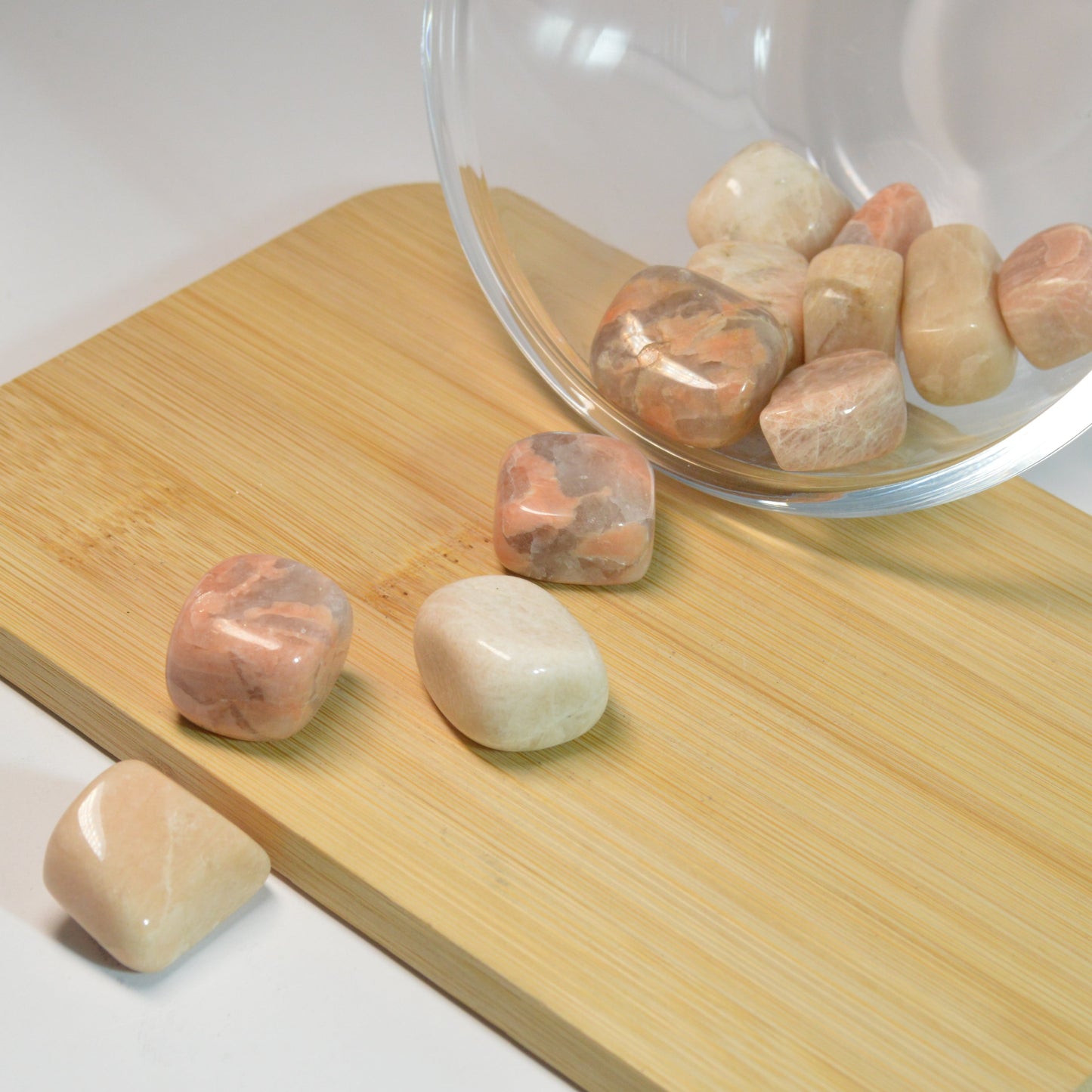 Pfirsich Mondstein Trommelstein