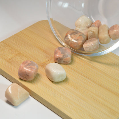 Pfirsich Mondstein Trommelstein