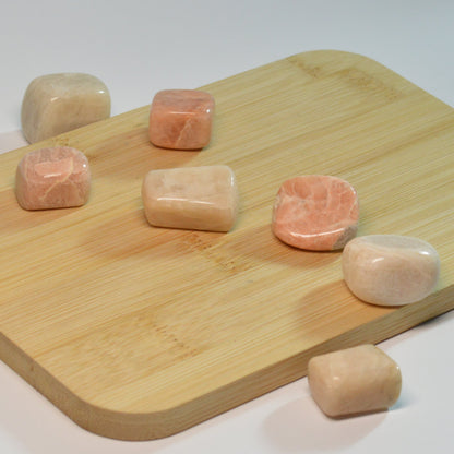 Pfirsich Mondstein Trommelstein