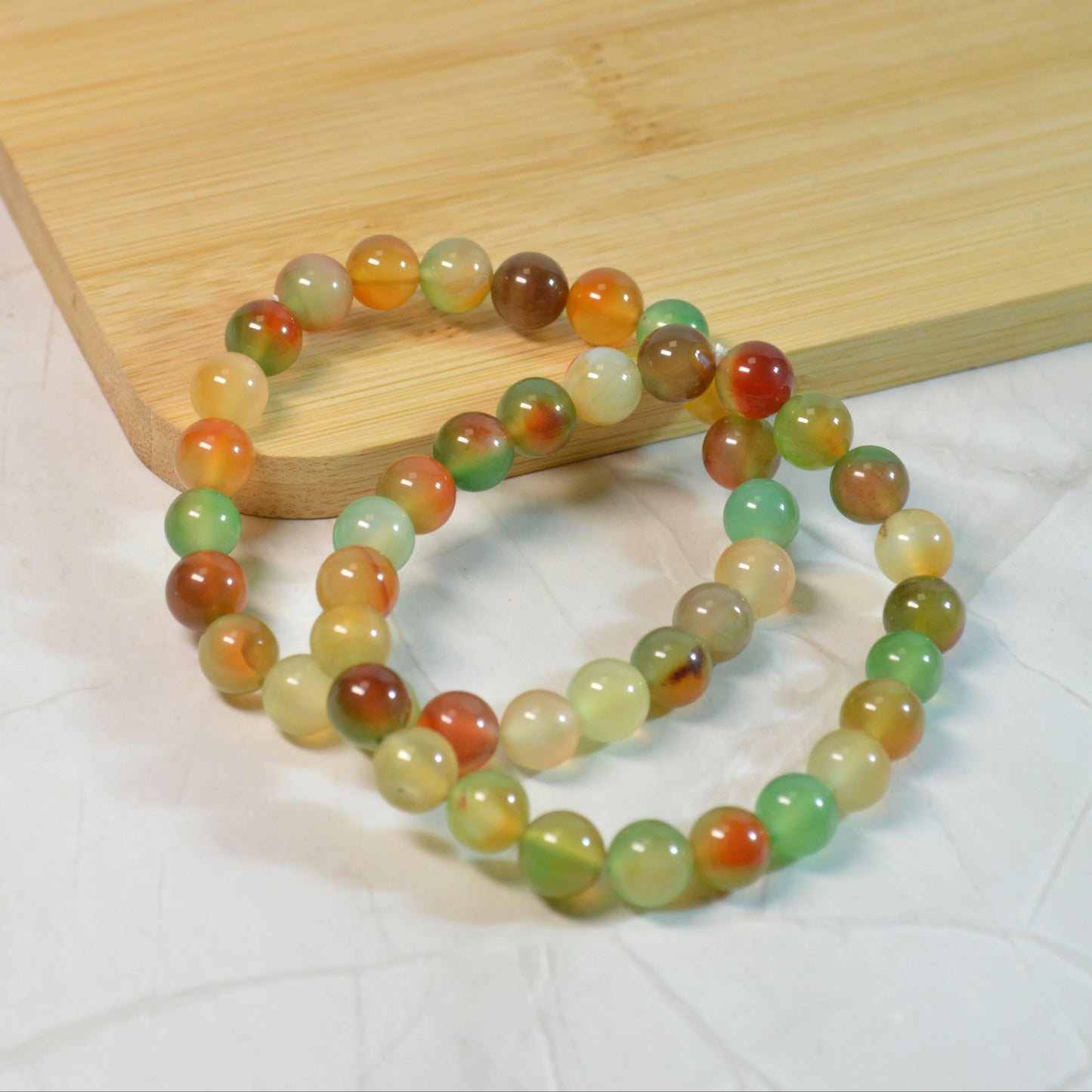 Pfauen Achat Armband - 8mm