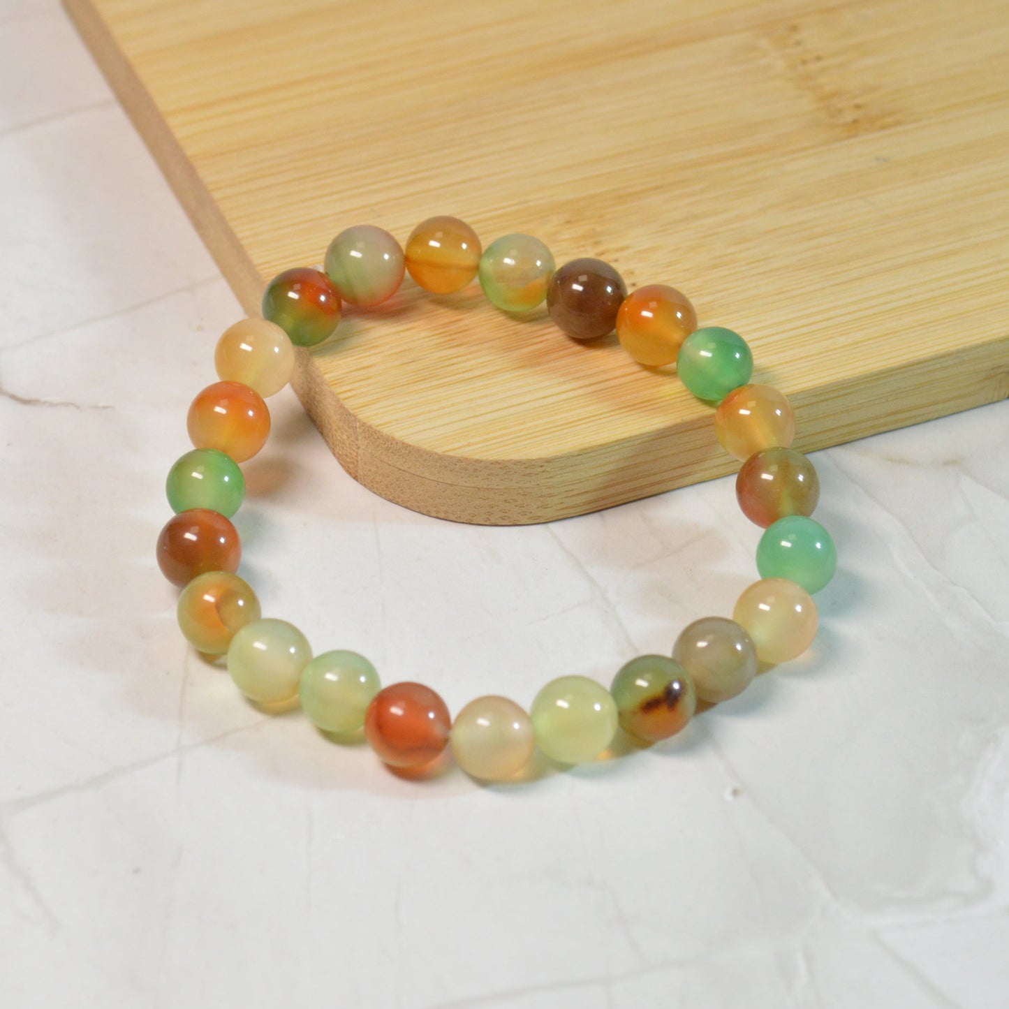 Pfauen Achat Armband - 8mm